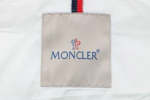 Moncler Ribbed Panel Arm Logo Hooded Down Jacket #MT-188 White Brand label