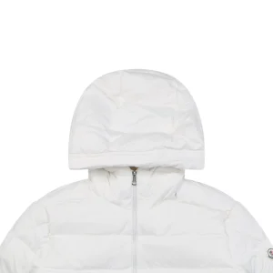 Moncler Ribbed Panel Arm Logo Hooded Down Jacket #MT-188 White