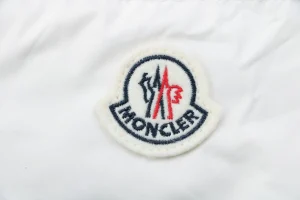 Moncler Ribbed Panel Arm Logo Hooded Down Jacket #MT-188 White Brand label