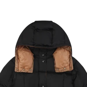 Mxxcler Agneux Cinched-Waist Hooded Down Jacket Black