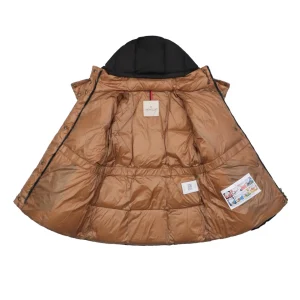 Mxxcler Agneux Cinched-Waist Hooded Down Jacket Black Lining