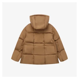 Mxxcler Agneux Cinched-Waist Hooded Down Jacket Brown Back view