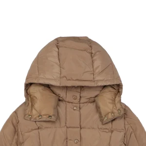 Mxxcler Agneux Square-Quilted Hooded Down Jacket #MS-776 Brown