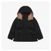 Mxxcler Agneux Square-Quilted Hooded Down Jacket #MS-776 (Black/Brown)