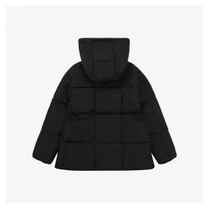 Mxxcler Agneux Square-Quilted Hooded Down Jacket #MS-776 Black Back view