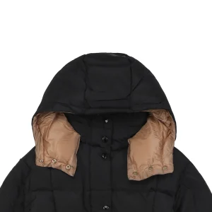 Mxxcler Agneux Square-Quilted Hooded Down Jacket #MS-776 Black