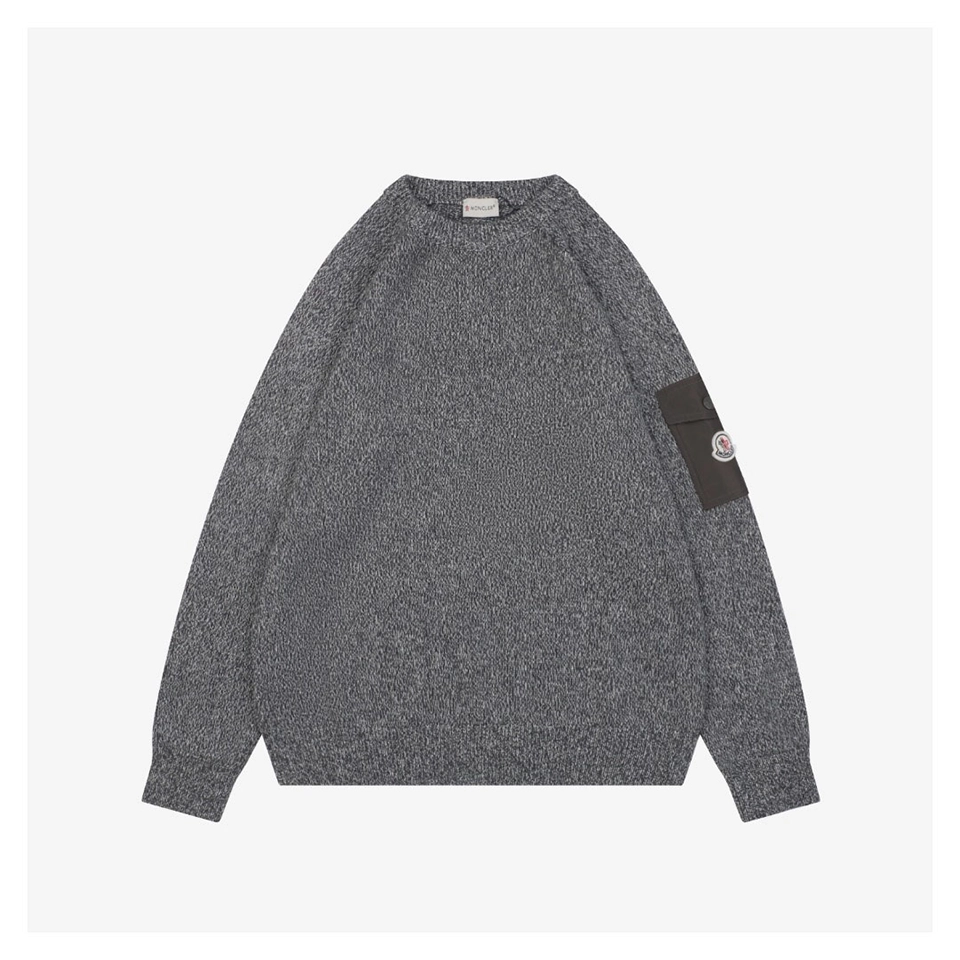 Mxxcler Arm Pocket Crewneck Knit Sweater Front view