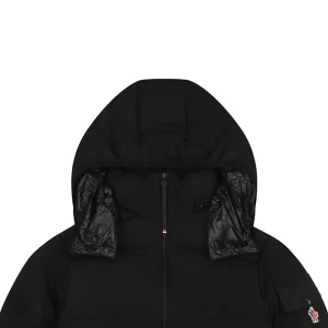 Mxxcler Arm Rooster Logo Hooded Down Jacket #2566 Black
