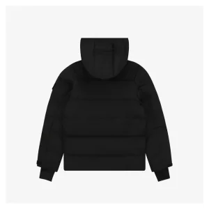 Mxxcler Arm Rooster Logo Hooded Down Jacket #2566 Black Back view