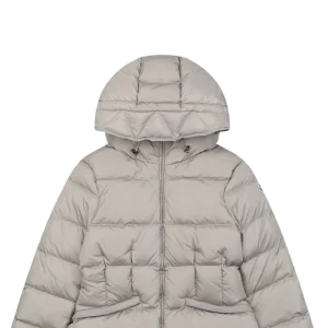 Mxxcler Avoce Cinched-Waist Hooded Down Jacket #MX-006 Grey