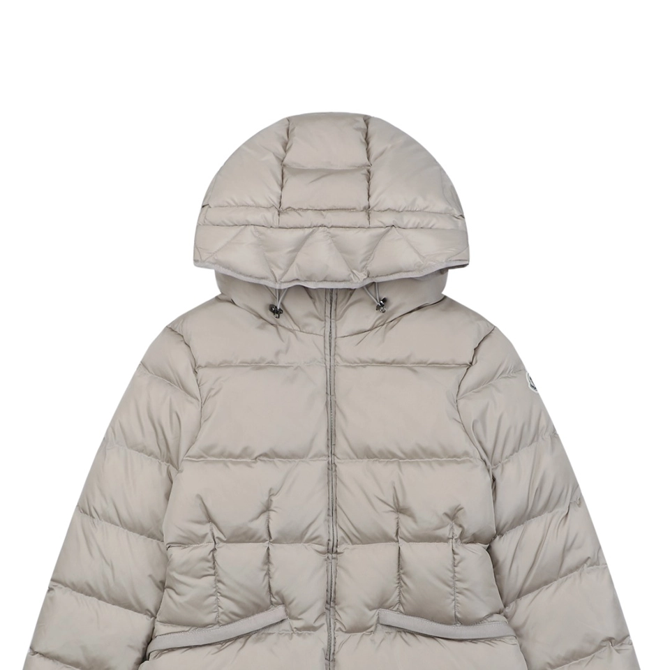 Mxxcler Avoce Cinched-Waist Hooded Down Jacket #MX-006 Grey