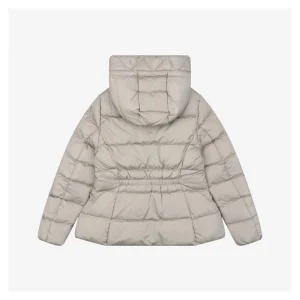 Mxxcler Avoce Cinched-Waist Hooded Down Jacket #MX-006 Grey Back view