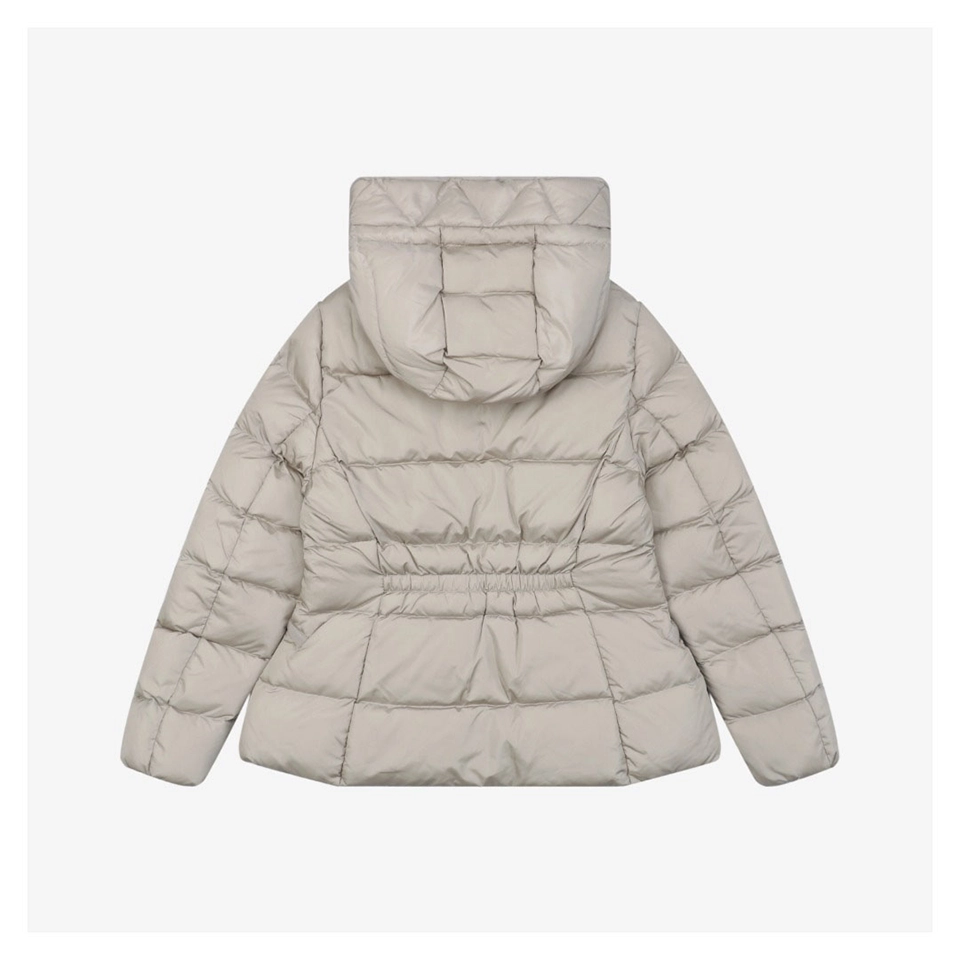 Mxxcler Avoce Cinched-Waist Hooded Down Jacket #MX-006 Grey Back view