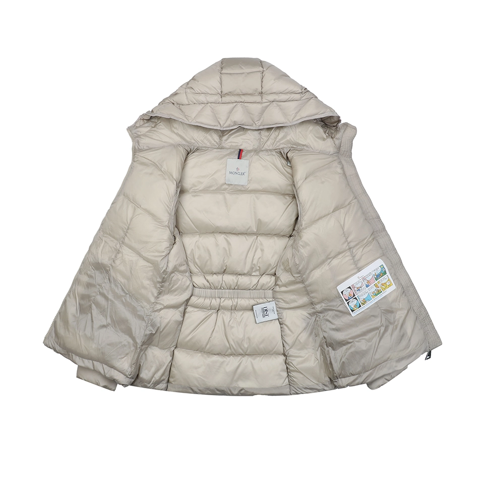 Mxxcler Avoce Cinched-Waist Hooded Down Jacket #MX-006 Grey Lining