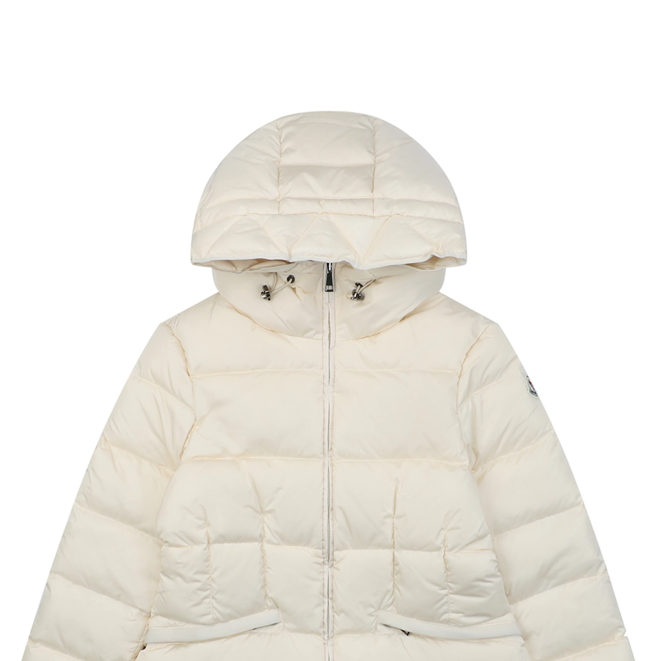 Mxxcler Avoce Cinched-Waist Hooded Down Jacket #MX-006 White