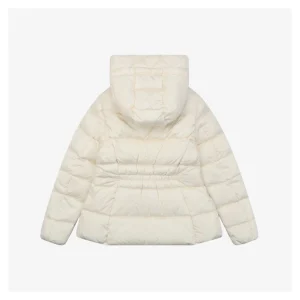 Mxxcler Avoce Cinched-Waist Hooded Down Jacket #MX-006 White Back view
