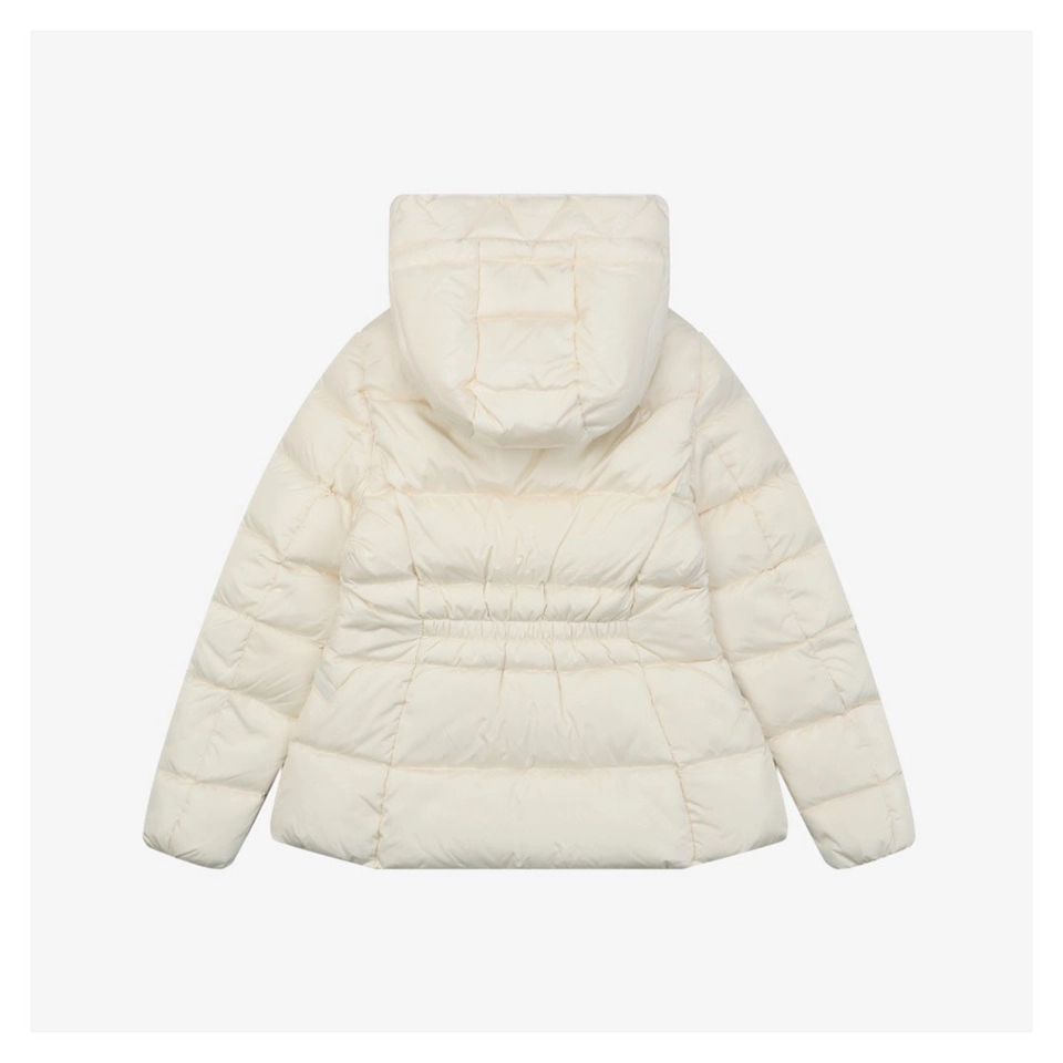 Mxxcler Avoce Cinched-Waist Hooded Down Jacket #MX-006 White Back view