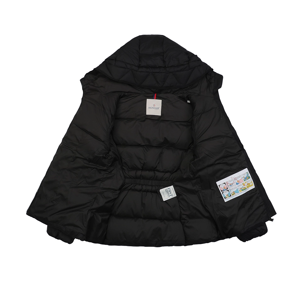 Mxxcler Avoce Cinched-Waist Hooded Down Jacket #MX-006 Black Lining