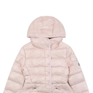Mxxcler Barante Glossy Cinched-Waist Hooded Down Jacket #MX-005 Pink