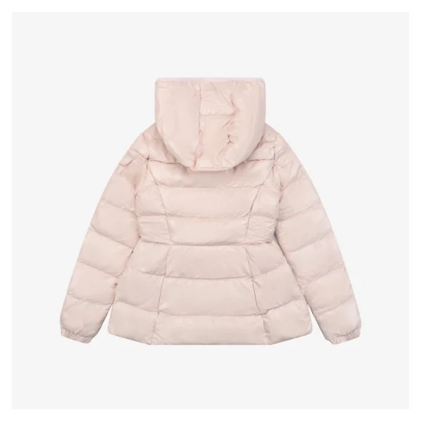 Mxxcler Barante Glossy Cinched-Waist Hooded Down Jacket #MX-005 Pink Back view