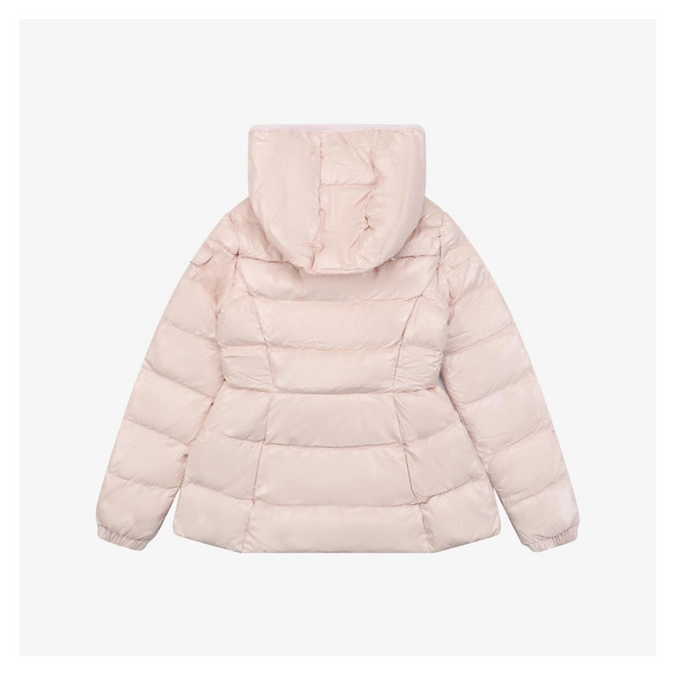 Mxxcler Barante Glossy Cinched-Waist Hooded Down Jacket #MX-005 Pink Back view