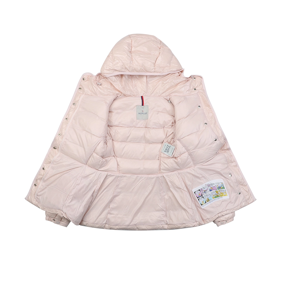 Mxxcler Barante Glossy Cinched-Waist Hooded Down Jacket #MX-005 Pink Lining