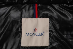 Mxxcler Barante Glossy Cinched-Waist Hooded Down Jacket #MX-005 Black Brand label