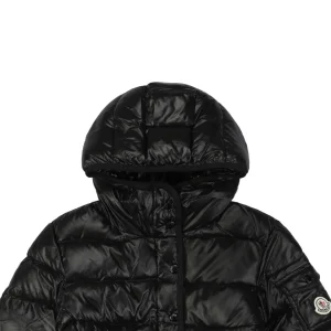 Mxxcler Barante Glossy Cinched-Waist Hooded Down Jacket #MX-005 Black