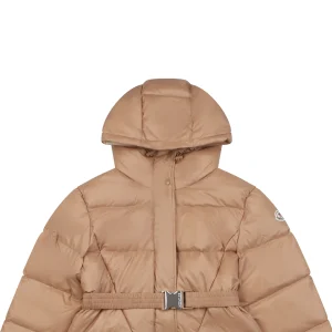 Mxxcler Bellevue Belted Hooded Long Down Jacket Brown