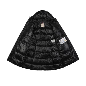 Mxxcler Bellevue Belted Hooded Long Down Jacket Black Lining