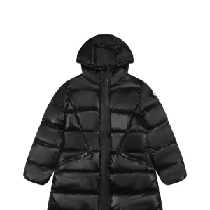Mxxcler Bellevue Belted Hooded Long Down Jacket Black