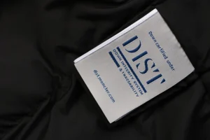 Mxxcler Besbre High-Collar Pocket Down Jacket Black Wash label