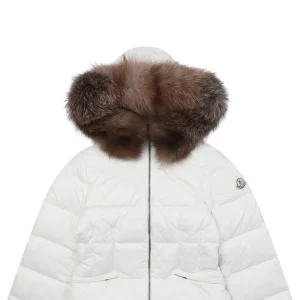 Mxxcler Boed Fur-Trim Belted Hooded Down Jacket #MX-016 White