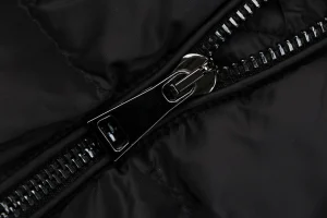 Mxxcler Boedic Belted Fur-Trim Hooded Long Down Jacket Black Zipper puller