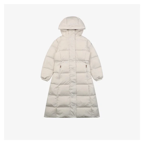 Mxxcler Chamer Long Hooded Down Jacket White Front view