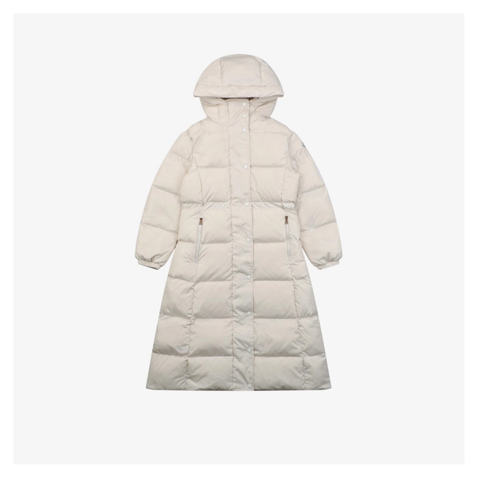 Mxxcler Chamer Long Hooded Down Jacket White Front view