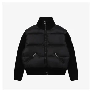 Mxxcler Four-Panel Knit Sleeve Down Jacket Black Front view