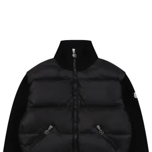 Mxxcler Four-Panel Knit Sleeve Down Jacket Black