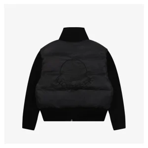Mxxcler Four-Panel Knit Sleeve Down Jacket Black Back view