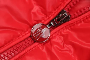 Mxxcler Four-Panel Knit Sleeve Down Jacket Red Zipper puller