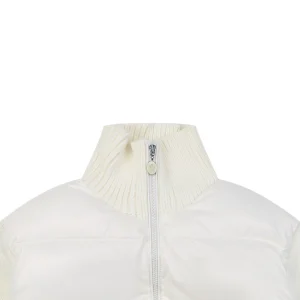 Mxxcler Four-Panel Knit Sleeve Down Jacket White