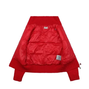 Mxxcler Four-Panel Knit Sleeve Down Jacket Red Lining
