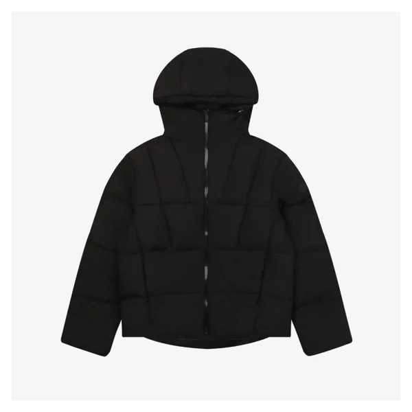 Mxxcler Fusain Short Down Puffer Jacket Black Front view