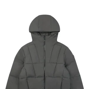 Mxxcler Fusain Short Down Puffer Jacket Grey