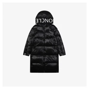 Mxxcler Genius 1952 Logo Hooded Long Down Jacket Front view