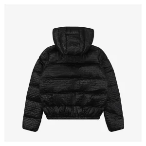Mxxcler Gisors Waffle Quilted Hooded Down Jacket Black Back view