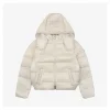 Mxxcler Gisors Waffle Quilted Hooded Down Jacket (White/Black)