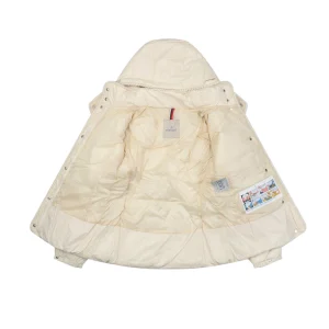Mxxcler Glareins Woven-Trim Hooded Down Jacket #MS-598 White Lining