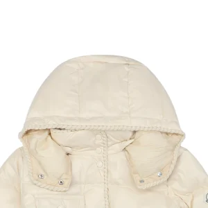 Mxxcler Glareins Woven-Trim Hooded Down Jacket #MS-598 White