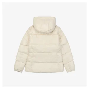 Mxxcler Glareins Woven-Trim Hooded Down Jacket #MS-598 White Back view